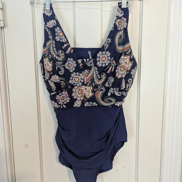 Lands' End Navy Blue One-piece Bathing Suit - Picture 1 of 3